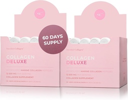 Collagen Deluxe 30 Σφηνάκια x 2 I 8 Week Bundle I 12500 mg Marine Collagen (Type I & III) I Hyaluronic Acid, Biotin, Vitamin C I Sugar-Free - 8 Week Supply