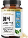 DIM Supplement 200 mg | Estrogen Balance for Women & Men | Hormonal Acne, Hormon Dengesi, Menopause & Antioksi Support | Clean Label Project Sertifikalı, Vegan & Soy Free Diindolylmethane | 60 Ct.