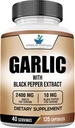 American Standard Supplements Garlic 2400mg Per Serving with Black Pepper Fruit Extract – Vegan, Gluten Free, Non-GMO, 120 Capsules, 40 Servings