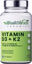 Organiks Vitamin D3 (600 IU) + Vitamin K2 MK7 Supplement (55mcg) | 60 Veg Tabletler | Sağlıklı Bones, Boosts Immune System & Joint Health | for Men & Women