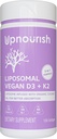 UpNourish Certified Vegan Vitamin D3 5000 IU K2 MK4 MK7 500 mcg Supplement, 150 Softgels, Plant Based Liposomal Vitamin D K with Organic Coconut Oil, Non GMO, Gluten and Gelatin Free