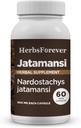 Herbsforever Jatamansi Capsules | Nardostachys Jatamansi | Premium Herbal Supplement for Relaxation, Hair Care, and Wellness | 60 Vegan Capsules, 800 Mg Every