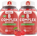 B Kompleksi Gummies, Vegan Vitamin B Gummies with 2000 mcg Torch B12, Metil Folate | Plus Choline + Inositol, C + çinko for Supports Energy, Mood, Immune, Health, Skin - 120 Cts