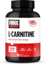 FORCE FACTOR L-Carnitine Supplement, L Carnitine Tartrate 1000 mg Capsules Enerjiye Dönüştürmek, Destek Kas Kurtarma ve Boost Egzersiz Performansı, Vegan, Non-GMO, 90 Tabletler