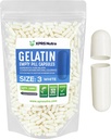 XPRS Nutra Boyutu 3 Boş Kapsüller - 1000 Kont Boş Gelatin Capsules - Pills DIY Capsule - Pure Bovine Pill Gel Caps Fillable Do-It- Yourself Vitamins and Supplements (Beyaz)
