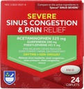 Rite Aid Daytime Severe Sinus Congestion & Pain Relief - Acetaminophen, 325 mg - 24 Caplets | Multi-Symp Non-Drowsy | Relief | Cold and Flu | Cold & Sinus Medicine for Yetişkinler