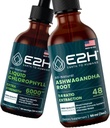 E2H: Sıvı klorophyll ve Ashwagandha Liquid Drops | Vegan, Non-GMO - 2 Fl Oz Her (4 Fl Oz Total) - Schen