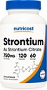 Nutricost Strontium Capsules 750 mg, 120 Capsules - Vegetarian, Non-GMO, Gluten Free