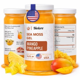 Biolore Wildcraft Sea Moss Gel - Mango Pineapple 16 oz - Flavored Sea Moss Gel με Ουσιώδεις Βιταμίνες & Ανιχνευτές - Vegan Superfood - Made in USA, Gluten-Free, No Added Sugar