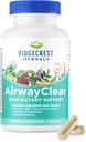 Ridgecrest Herbals AirwayClear, Lung Health ve Breathing Support Supplements with Schisandra Fruit, Cassia Bark ve Ginger Root, Sinus, Mucus Support, Gluten Free (60 Vegan Caps, 30 Serv)