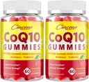 PQ10 Gummies with PQ - 400 MG Coenzyme Q10 Yüksek Potency, Ayurvedic Herbs, Adaptojenik Mushroom Mix & Probiyotiks for Heart, Brain, Energy, Immunity, Cherry Flavor, 120 Vegan Gummies