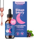 JoySpring Sleepberry Kids Melatonin 3 mg - L Theanine ile Sıvı Uyku Yardımı, Yüksek Apsiyon Berry Drops (2 fl oz) 60 Hizmet, Çocuk Melatonin D Çocuk Seyahat Essentials ile Melatonin