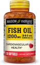MASON NATURAL Fish Oil 1,200 mg Omega-3 360 mg - Healthy Heart, Supports Circulatory Function, Improved Cardiovascular Health, 120 Softgels