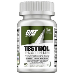 Testrol Platinum, Test Booster για άνδρες από GAT Sport Stamina + Libido + Testosterone Boost, Boron, Βιταμίνη D, Ψευδάργυρος, 60 δισκία