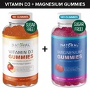 Şeker Ücretsiz Vitamin D3 K2 Gummies (180 Gummies) ve Sugar Free Ekstra Güçlü Magnezyum Gummies (180 Gummies), D3 Gummies 5000 IU+K2 MK7 80 mcg, Magnezyum Citrate Gummies 500 mg, Magnezyum Citrate Gummies 500 mg