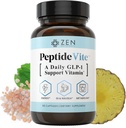 Zen Nutrients PeptideVite GLP-1 Probiyotiks, Bromelain, Chromium Picolinate & Organik Ginger (60 Capsules) ile Gut Health için Vitamini Destek