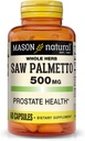 MASON NATURAL Saw Palmetto 500 mg, Υποστηρίζει Prostate Υγεία & Ουρολοίμωξη λειτουργία, 60 κάψουλες