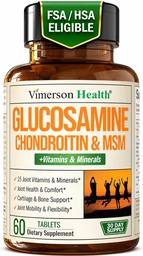 Συμπληρώματα γλυκοζαμίνης MSM Chondroitin – Advanced Joint Supplements for Men and Women w/Glucosamine Sulfate 1000mg, Chondroitin Sulfate & MSM, Vitamin B12 and More for Joint Health – FSA Επιλέξιμες