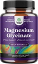 Pure Magnesium Glycinate Supplement 400mg Per Serving - Vegan High Absorption Chelated Magnesium Capsules for Women & Men with Elemental 400mg for Mood Sleep and Relaxation Support - 240 Count
