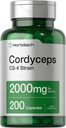 Horbäach Cordyceps Mushroom Capsules 2000 mg | 200 Kont | CS-4 Strain Cordyceps Sinesis | Non-GMO Herbal Supplement
