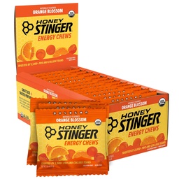 Μέλι Stinger Organic Orange Blossom Energy Chew, Χωρίς γλουτένη & καφεΐνη, για άσκηση, τρέξιμο και απόδοση, Αθλητική διατροφή για το σπίτι & γυμναστήριο, προ και μέση προπόνηση, 12 πακέτο, 21,6 ουγγιά