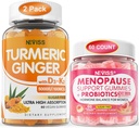 2 τεμαχίων Turmeric Ginger Gummies + 1πακέτο Εμμηνόπαυση συμπλήρωμα γεμάτο Gummies