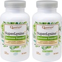 Quantum Health SuperLysine+ Advanced Formula Immune Support Supplement Lysine 1500 mg, Vitamin C Echinacea Licorice Bee Propolis & Odorless Σκόρδο - 180 δισκία (Pack of 2)