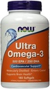 Ultra Omega-3 500 EPA/250 DHA, 180 Softgels, Από NOW Τρόφιμα (πακέτο του 2)