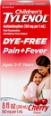 Children's Tylenol Liquid Pain Relief & Fever Medicine, Oral Suspension, Dye-Free, Acetaminophen, No Aspirin, No Ibuprofen, No High Fructose Corn Syrup; Cherry Flavor, 8 fl. oz.; Pack of 1