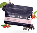 SGC Immunity Shots - Elderberry και Goji Berry 500mg Πολυβιταμίνες Gummy (12-Packs, 4 ανά συσκευασία) Συμπλήρωμα υποστήριξης ανοσοποιητικού συστήματος, Vegan, Χωρίς γλουτένη, με βάση το φυτό, Κατασκευασμένο στις ΗΠΑ