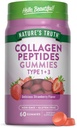 Nature's Truth Collagen Peptide Gummies for Women | 60 Count Type 1 ve 3 | Strawberry Flavor | Non-GMO & Gluten Free Supplement Supplement