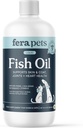 Fera Pets Fish Oil - Omega 3 for Dogs & Cats to Support Joints, Heart, Skin and Coat Health - Non GMO with Vitamin E - 8 ozz