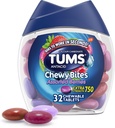 TUMS Chewy, Chewable Heartburn & Acid Indigestion Relief için Antacid Tabletleri Bites, Assorted Cave, 32