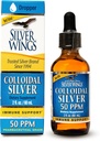 Doğal Pat Silver Wings Colloidal Silver 50ppm (250mcg) Immune Support Supplement 2 fl. oz. Dropper