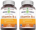 Amazing Formulas Vitamin B6 Pyridoxine 25mg 250 Tablets Supplement 