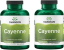 Swanson Cayenne - Βότανο συμπλήρωμα που προωθεί την πέψη, κυκλοφορία & Μεταβολισμός Υποστήριξη - Φυσική Φόρμουλα Μπορεί να υποστηρίξει την υγεία της καρδιάς - (300 κάψουλες, 450mg το καθένα) (2 Pack)