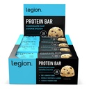 Legion Chocolate Chip Cookie Dough Protein Bar - 100% Whey Protein Bars Χαμηλή ζάχαρη Υψηλή πρωτεΐνη με προβιοτικές ίνες - χωρίς σόγια, χωρίς γλουτένη, φυσικά αρωματισμένα, χαμηλής περιεκτικότητας σε λίπος, υψηλής πρωτεΐνης Bars (12 κόμης)