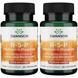 Swanson R-5-P (Riιβοφλαβίνη-5-Φωσφάτη) - Συμπλήρωμα Βιταμίνης B2 Προώθηση Ενέργειας, Μεταβολισμού & Οράσεως - Φυσικής Ευεξίας Φόρμουλα - (60 Κάψουλες) (2 Συσκευασία)