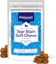 Petpost Tear Stain Dressr Soft Chews for Dogs | 90 Kont Cheese Flavor Dog Tear Stain Support Supplement | Beyaz Köpek ve Işık Breeds | Tylosin Free, Made in USA