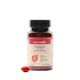 NatureWise CoQ10 100mg + Black Pepper Softgels - Συνένζυμο υψηλής απορρόφησης Q10 + Μαύρο Πιπέρι - Αντιοξειδωτικό για την Υγεία της Καρδιάς + Κυτταρική Ενέργεια - Vegan, Μη-GMO, Χωρίς Γλουτένη - 90 Count[90-Day Supply]