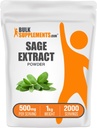 BulkSupplements.com Sage Extract Toz - Herbal Supplements, Sage Toz, Antioksi Kaynağı - Gluten Free, 500 mg per Service, 1 kg (2.2 lbs) (Pack of 1)