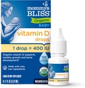 Bliss Organic Vitamin D σταγόνες - Βρέφη και Νεογέννητα - Υποστηρίζει την ανάπτυξη και την ανάπτυξη των οστών - Εύκολη χρήση - 400 IU ανά πτώση - 100 ημερήσιες υπηρεσίες