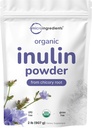 Micro Ingredients Organic Inulin Fiber Powder, 2lb | Natural Prebiotic to Support Digestive & Gut Health | Soluble, Easily Digestible | Unflavored, Vegan