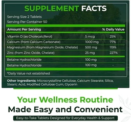 Natural Nutra 500 Count, συμπλήρωμα μαγνησίου ασβεστίου ψευδάργυρου με βιταμίνη D3 για την αντοχή των οστών, βοηθά στη βελτίωση της πέψης, χωρίς γλουτένη υγείας και χωρίς ζάχαρη, ουσιαστικό σύμπλεγμα ορυκτών