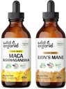 Άγρια & οργανικά Μάκα Ashwagandha Βάμμα 4 fl oz & Μάνε Λάιον Βάμμα 4 fl oz