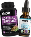 Adrenal Support Cortisol Manager Supplements - Adrenal Fatigue Supplements Capsules Organik Liquid Drops Focus Women Men - Natural Adaptogen Ashwagandha Holy Basil L Tyrosine Kompleksi Health