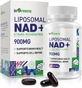 900 mg Λιποσωμική NAD+ Συμπλήρωμα με Trans Resveratrol 300 mg, αντικαθιστά NMN, Superior Απορρόφηση, True NAD Plus συμπλήρωμα για την επισκευή DNA και Boost NAD+, την άμυνα γήρανσης, την ενέργεια, τη μακροζωία, 60 Softgels