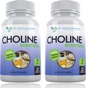 Premium Choline - 500 mg - 120 κάψουλες λαχανικών - Υποστηρίζει Γνωστική Υγεία, Μνήμη & Περισσότερα - 2 Pack
