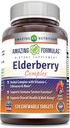 Amazing Formulas Elderberry Kompleksi | 120 Chewable Tabletler | Berry Flavor | Non-GMO | Gluten-Free | Made in USA