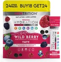 Hydration Toz, Wild Berry 24 Elektrolyte Toz Paketleri, Doğal olarak Su için Hydrating Packets, Fast Acting Hydrate Electrolytes with Vitamins B & C, Energy & Recovery
